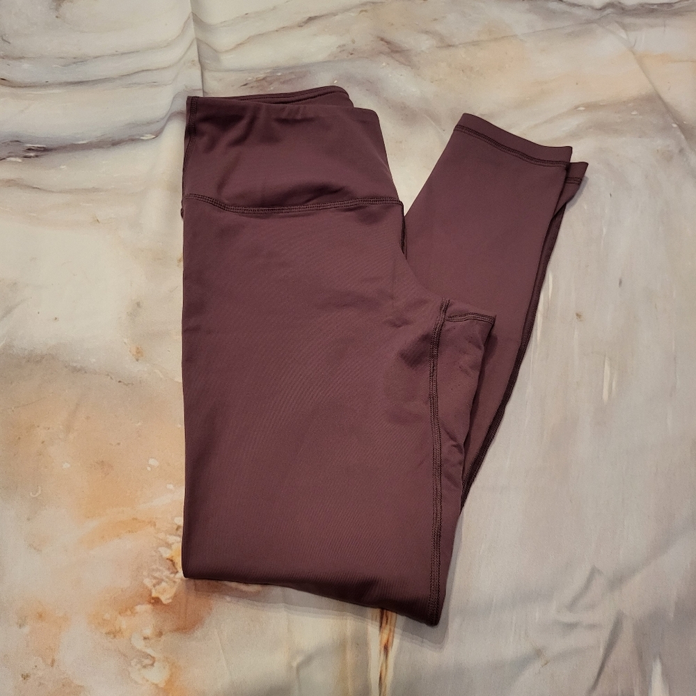 90 Degrees By Reflex Plum High Waisted 7/8 Leggings, Size Medium